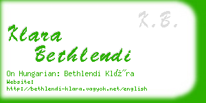 klara bethlendi business card